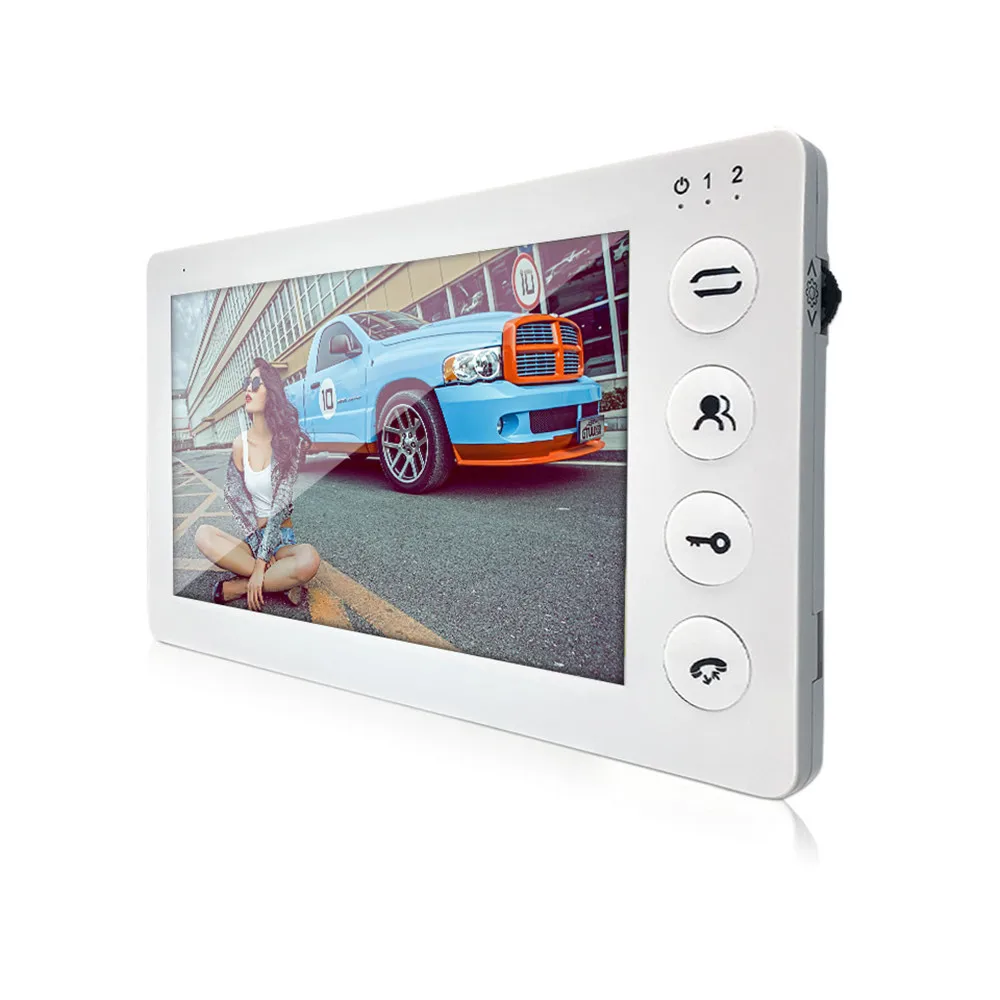  Dragonsview White Video Intercom System Kit 7 Inch Door Monitor Video Door Phone Intercom 1200TVL R