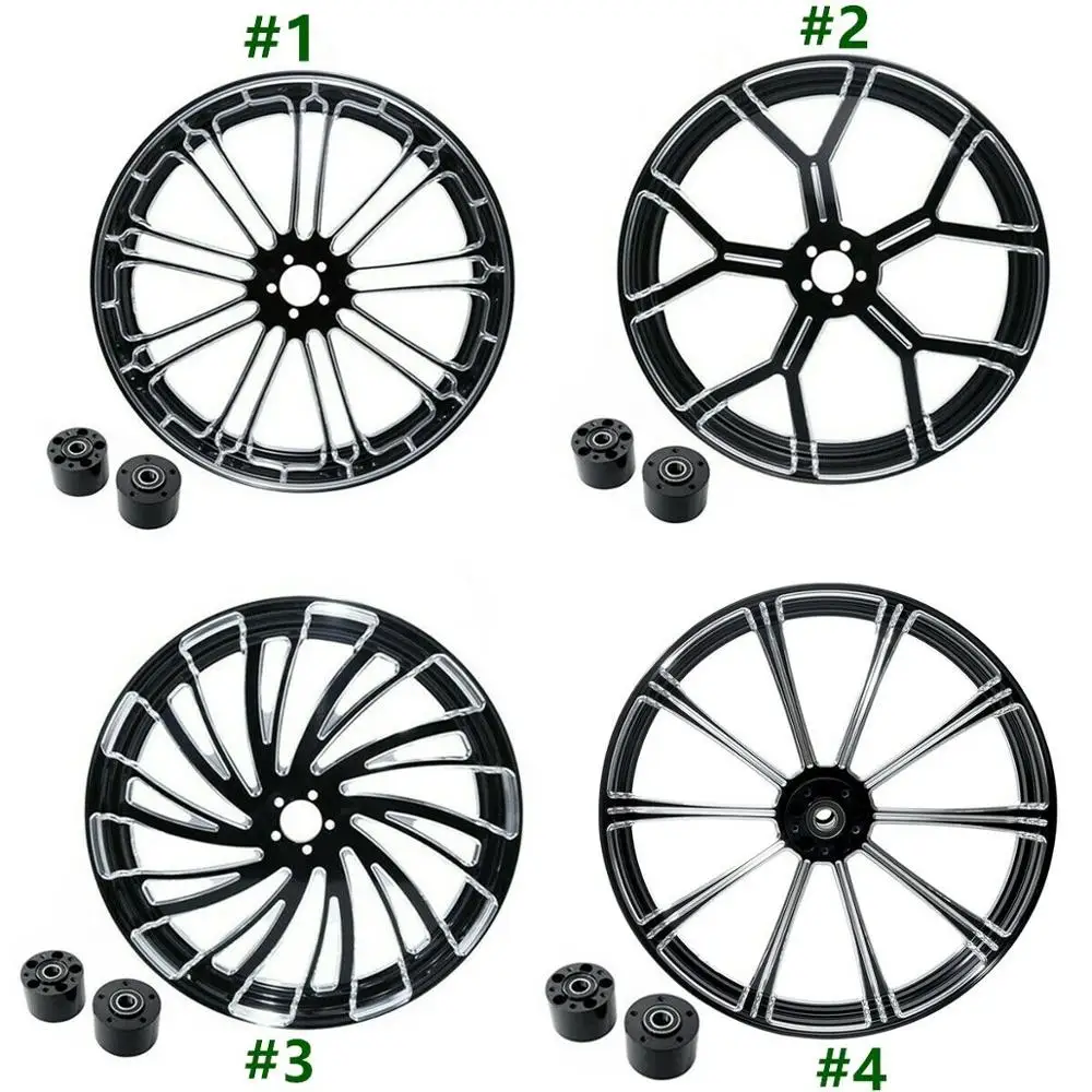 

Motorcycle 21" CNC Front Wheel Rim Dual Disc Wheel Hub For Harley Touring Road King Glide 08+