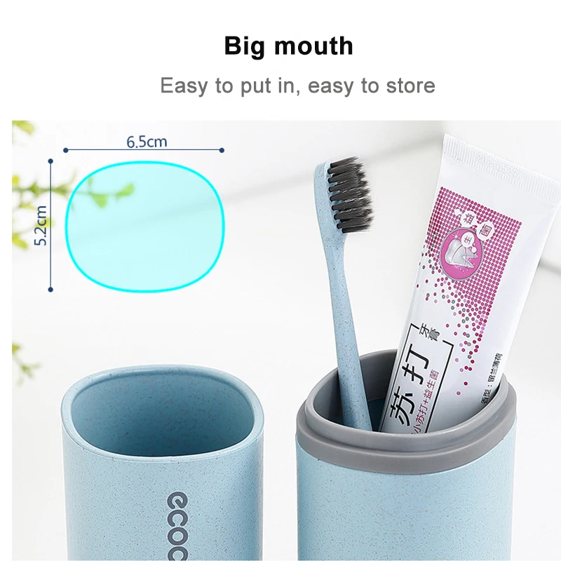 Портативный держатель зубной пасты для путешествий, пластиковая двойная чашка для мытья, большая емкость для полотенец, дорожный Чехол для хранения