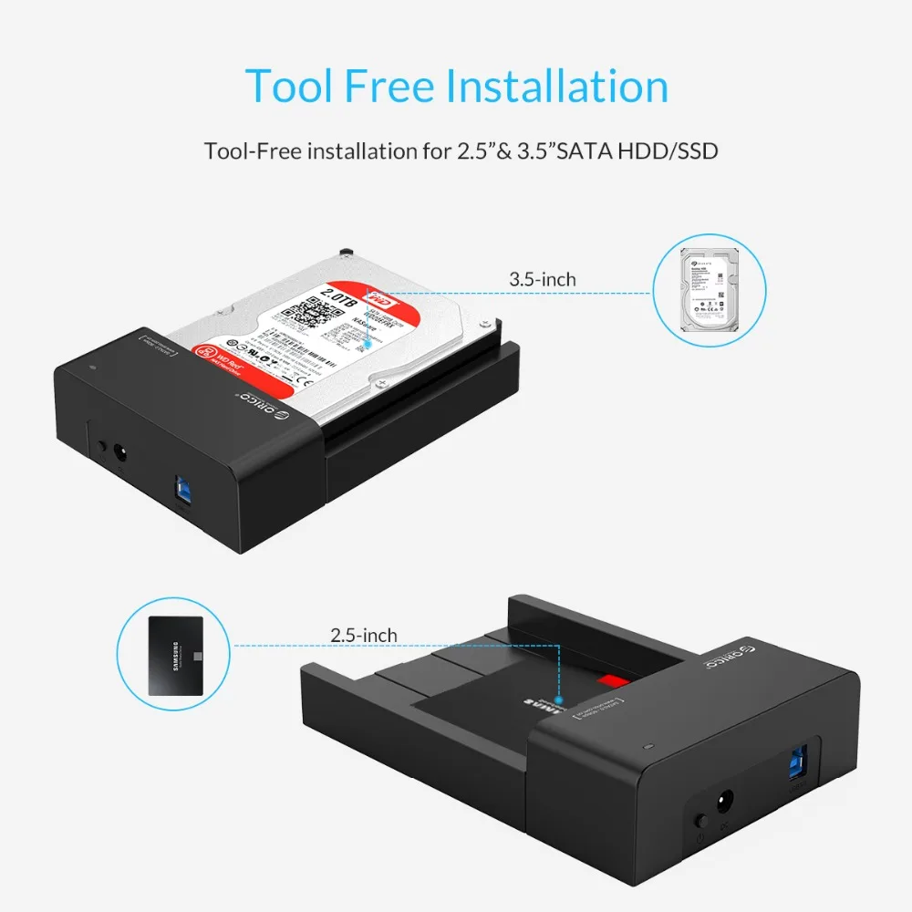 ORICO 6518US3-V2 Super Speed USB 3.0 HDD & SSD Docking Station für 25 & 35 zoll festplatte SATA Unt