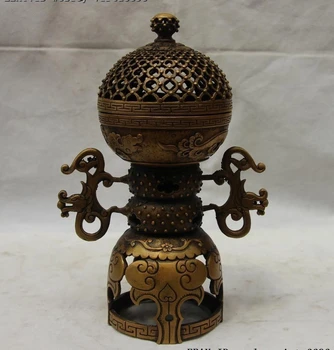 

11 Chinese Bronze Copper Dragon Thomsonae palace lantern incense burner censer