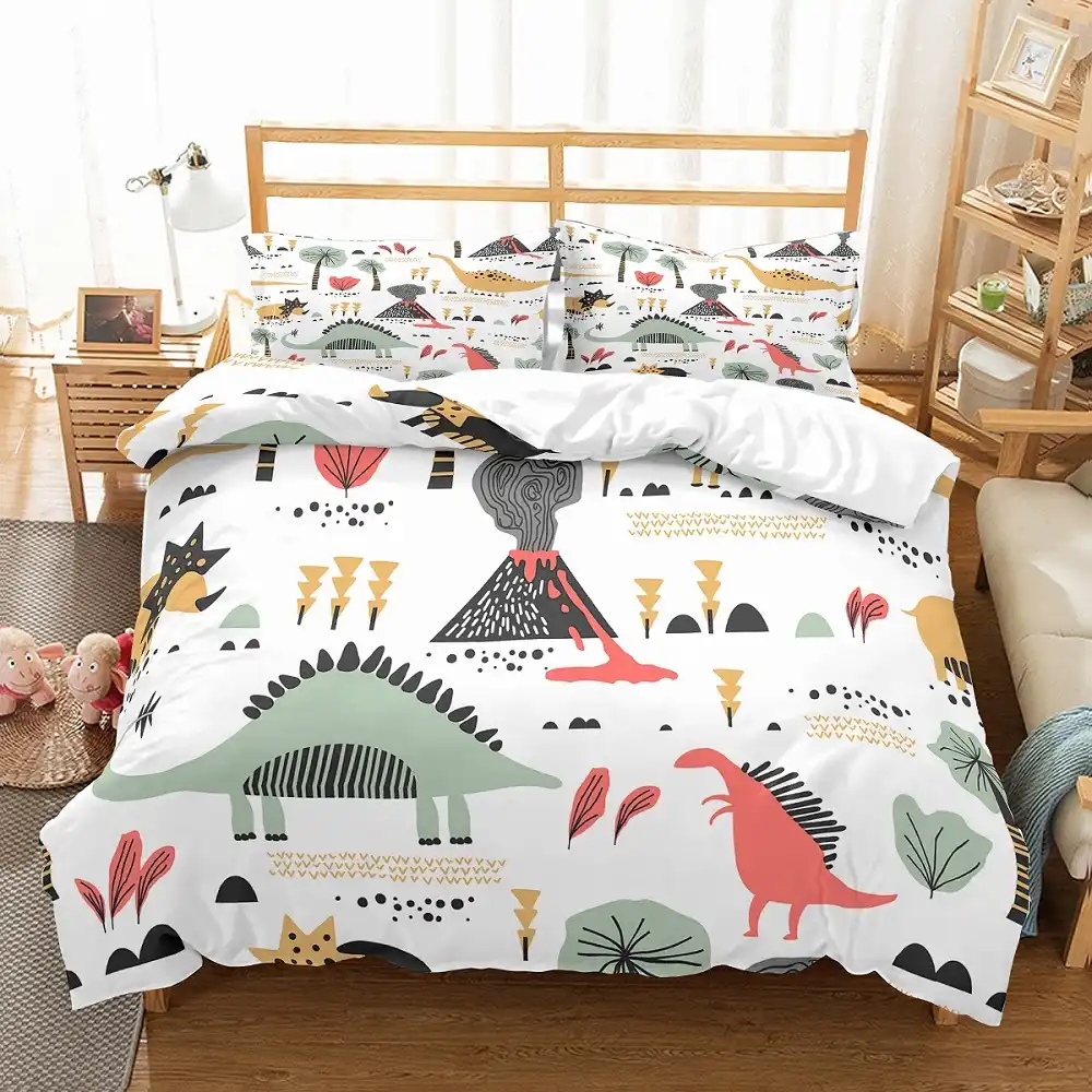 green dinosaur bedding