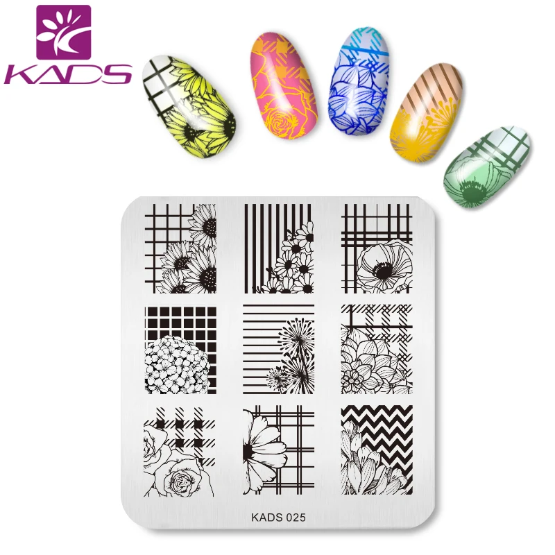 Трафарет KADS для дизайна ногтей фотография цветов|nail stamp plate|stamp platestamp template |