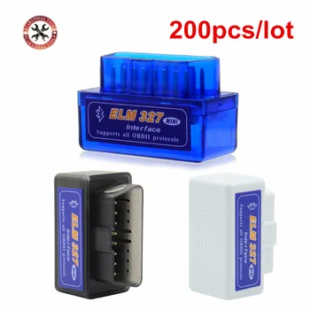 

200pcs/lot 2019 Newest Super mini ELM327 OBD2 Bluetooth Auto Scanner OBDII 2 Car ELM 327 Diagnostic Tool for Android Windows