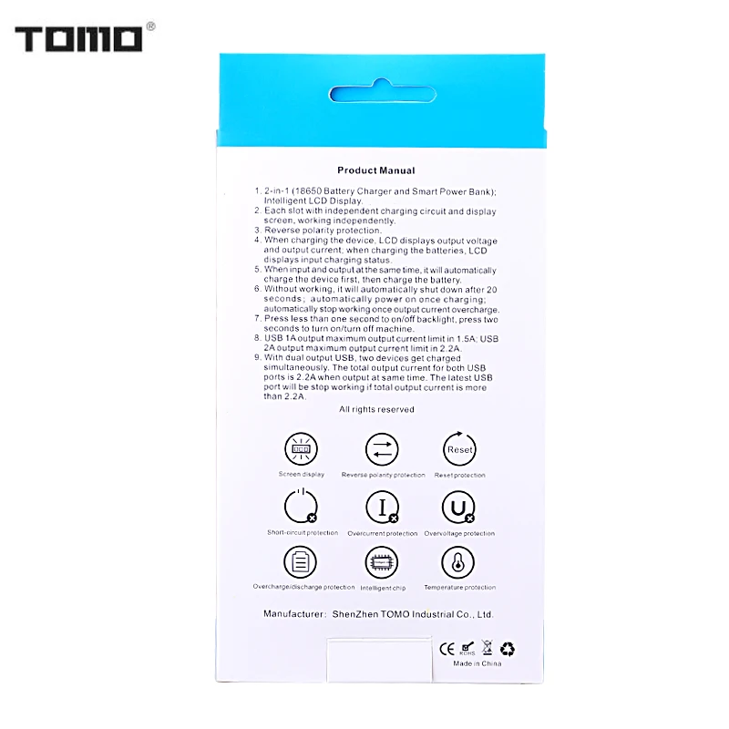 TOMO Smart power charger фонарик Функция power Bank чехол 2x18650 зарядное устройство портативное зарядное устройство для телефона зарядное устройство