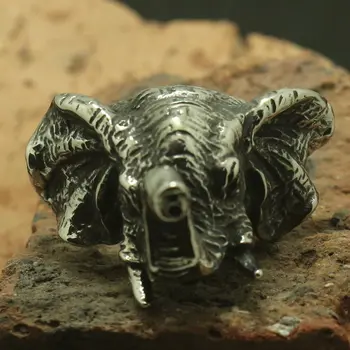 

Mens 316L Stainless Steel Cool Elephant Good friends of human beings Newest Ring