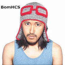 Сезон Зима; интересный Ретро пилот шапочка вязаная шапка ручной работы толстые Кепки подарок на Рождество, Хэллоуин