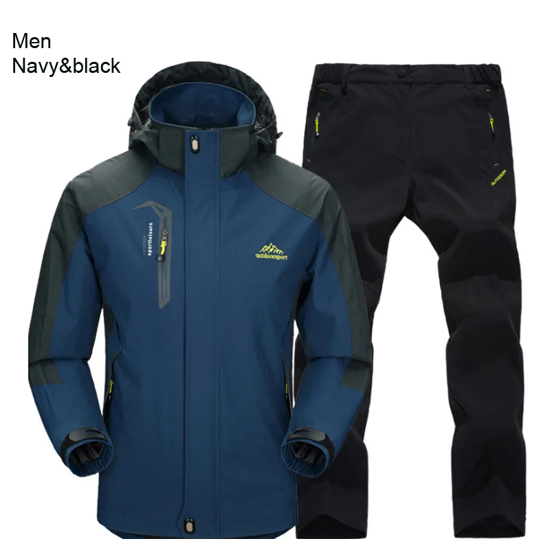 El Ártico hombre de luz Trekking senderismo pesca al aire libre abrigo y pantalones conjunto de deportes sola chaqueta y de secado rápido Pantalones traje de L-5XL El Ártico hombre de luz Trekking senderismo pesca al aire libre abrigo y pantalones conjunto de deportes sola chaqueta y de secado rápido Pantalones traje de L-5XL