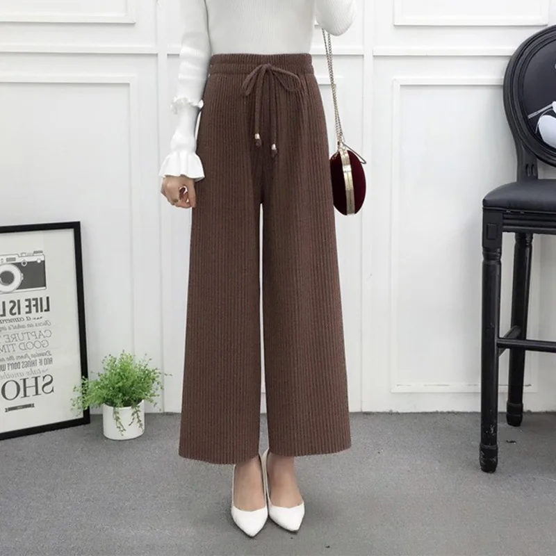 NG0031Caramel Осень-зима корейский вариант свободный пояс с высокой талией шерсть плиссированные широкие брюки Джокер толстые повседневные женские брюки - Цвет: NG0031Caramel
