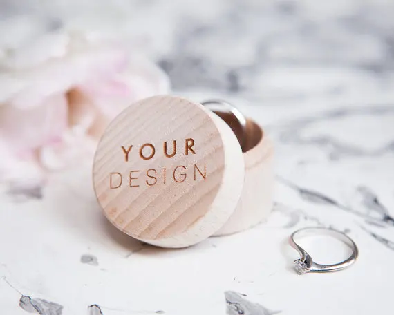 your design Пингвин дизайн деревянная коробочка для кольца - Цвет: your design