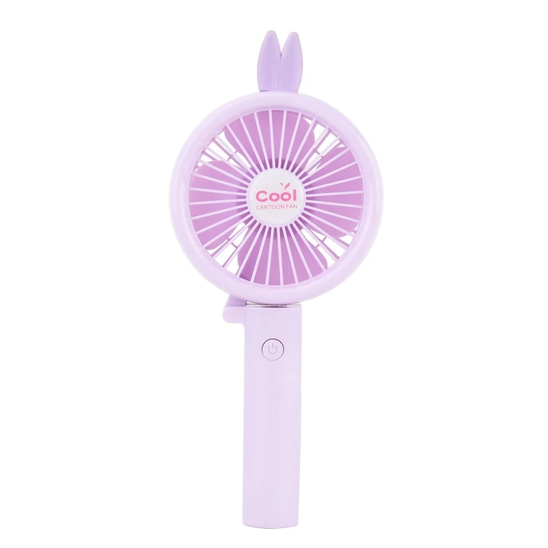 Purple Rabbit ears Новая зарядка мини мультяшная рука с портативным Usb вентилятором складной студенческий Электрический вентилятор портативный общежитии небольшой ветер маленький офис F - Цвет: Purple Rabbit ears
