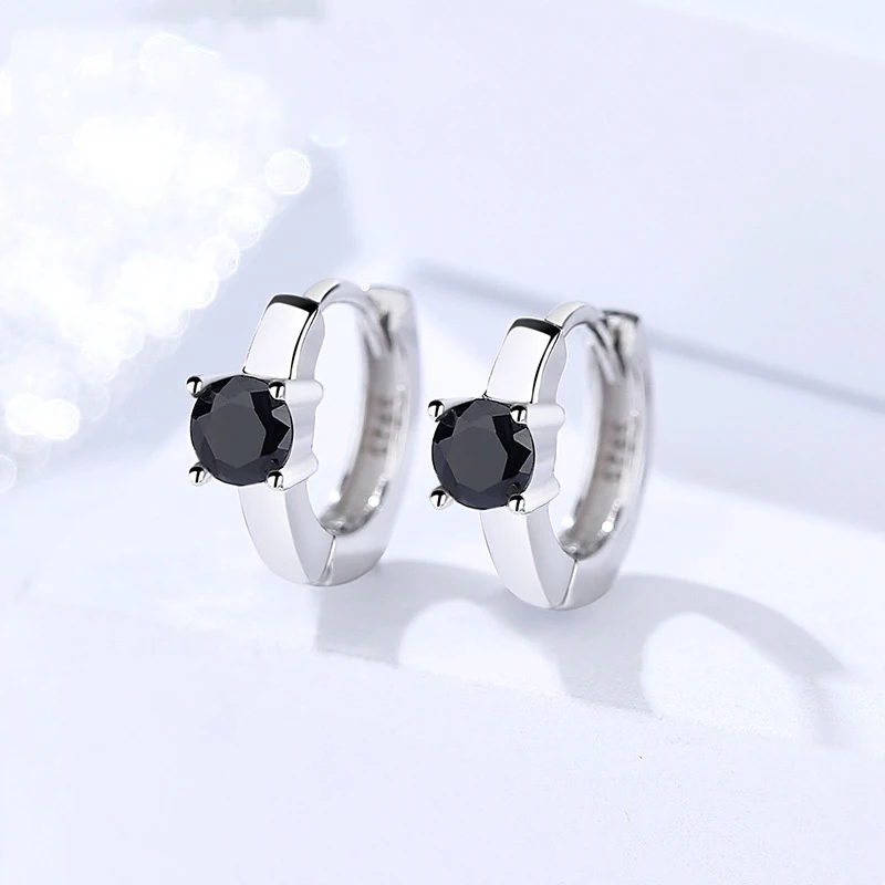 Женские серьги кольца TOTASALLY из 100% серебра 925 пробы с черным