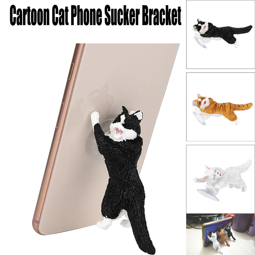 

Cute Cartoon Cat Phone Sucker Bracket Simulation Animal for Model Phone Bracket round phone holder
