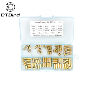 

100Pcs/set M2 M2.5 M3 Hex Head Brass Spacing Screws Threaded Pillar PCB Computer PC Motherboard StandOff Spacer Kit TZ002