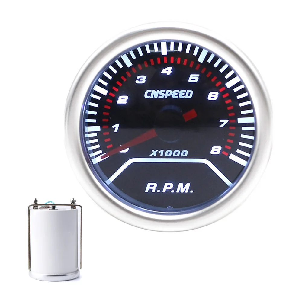 

CNSPEED 52MM Tachometer Rpm Gauge Smoke Lens 0-8000 car styling Super Bright pointer Led lighting Auto Tachometer Gauge