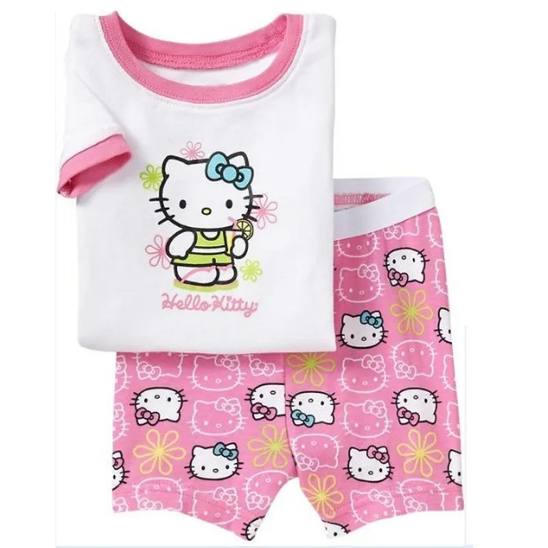 Дешевая цена, Детская ночная рубашка, пижамы, летняя детская одежда, одежда для маленьких девочек, одежда для сна с короткими рукавами, костюм, хлопковые пижамы - Цвет: Style 1