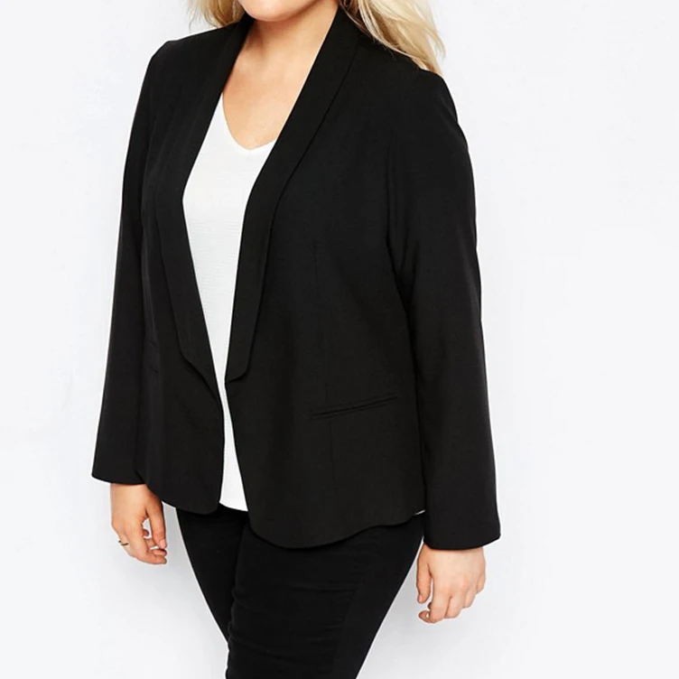 Kissmilk Plus Size Women Clothing Casual Slim Fit Blazers Basic Jackets Ladies Notched Long Sleeve Blazer Female Coat Big Size