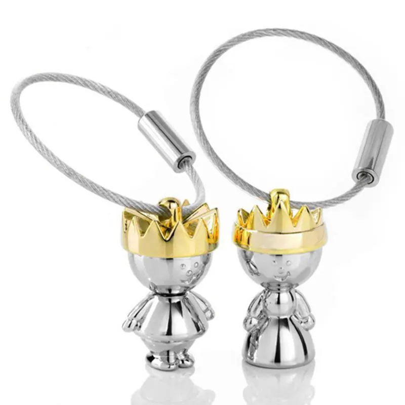 1 пара брелок для ключей King Queen Lover металлический автомобильный кошелек ключи