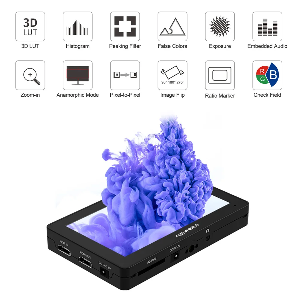 Набор полевого монитора FEELWORLD F6 Plus для камеры 3D 1920*1080 5.5In сенсорный экран для Canon sony Nikon DSLR камеры для DJI стабилизатора