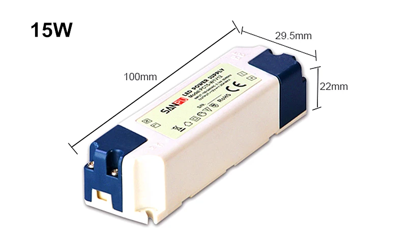 Высокое качество SANPU мини Размеры Пластик освещение Трансформатор 12V 24V 15 Вт, 35 Вт, 60W Светодиодный драйвер для Светодиодные ленты CCTV Камера Питание