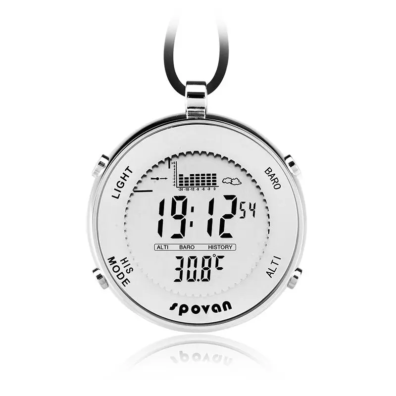 Fishing Pocket Steel Watch Multifunctional EL Backlight Water Resistant Altitude Meter Barometer Thermometer Wristwatch