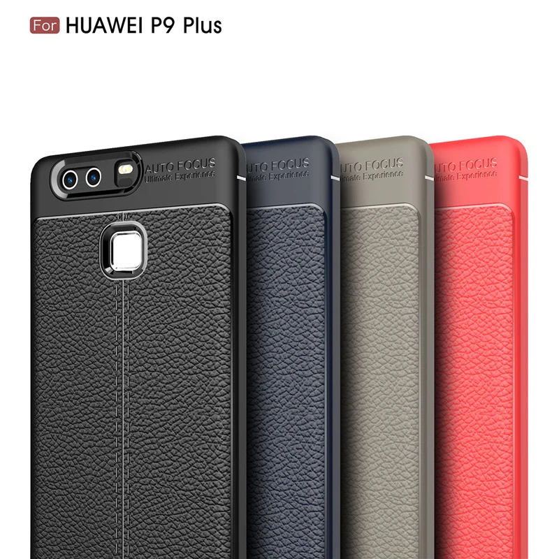 

Silicone Shockproof Case For Huawei P9 Plus Litchi Leather Cover Cases For Huawei P9 Lite Phone Case Shell For Huawei P9 Cover
