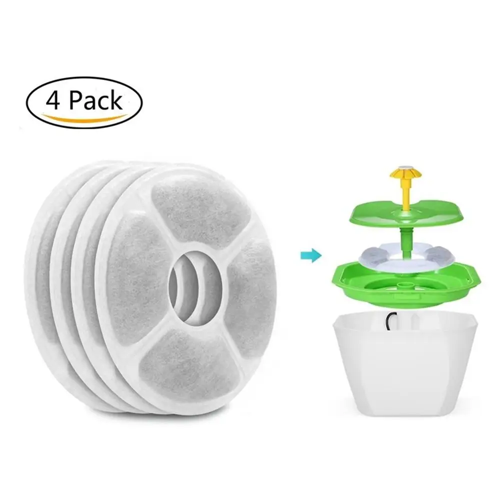 

4PCS/Set Pet Water Dispenser Accessories Activated Carbon Fountain Automatic Water Charcoal Filters for Cat Dog Water Dispenser