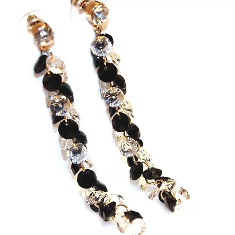 

Fashion zircon crystal tassel long earrings for women gold earring jewelry wholesale female gift