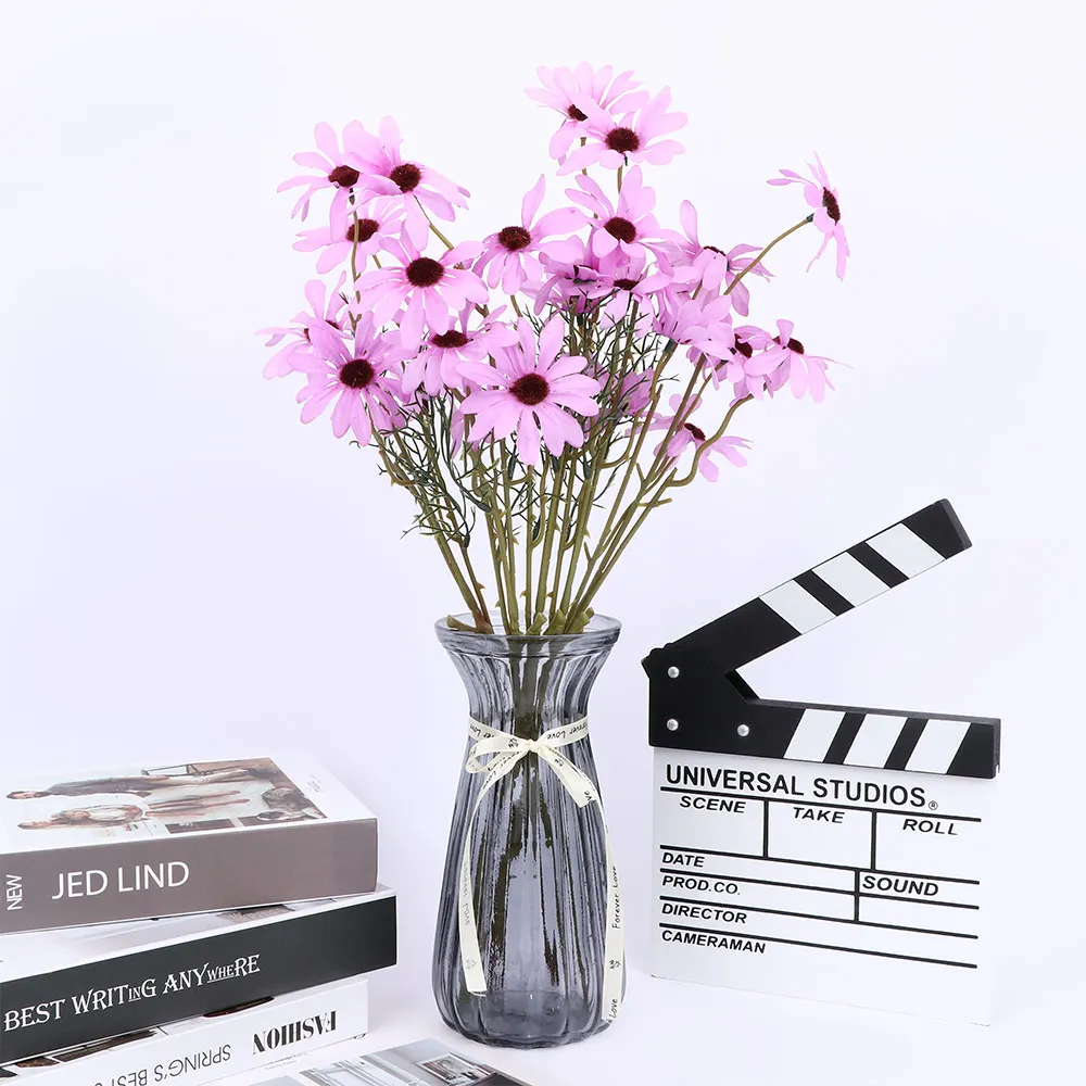 

5 Heads/Branch Artificial Dasiy Flowers Silk Decorative Stamen Small Daisy for Wedding Holding Flowers Home Decor Fake Flowers