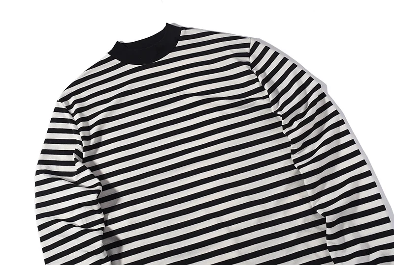 Уличная одежда QoolXCWear повседневная полосатая длинная футболка в стиле хип хоп с