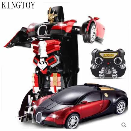 

Kingtoy Child USB Charging RC Car Deformed Car Robot Flash Changeable Robot Toy