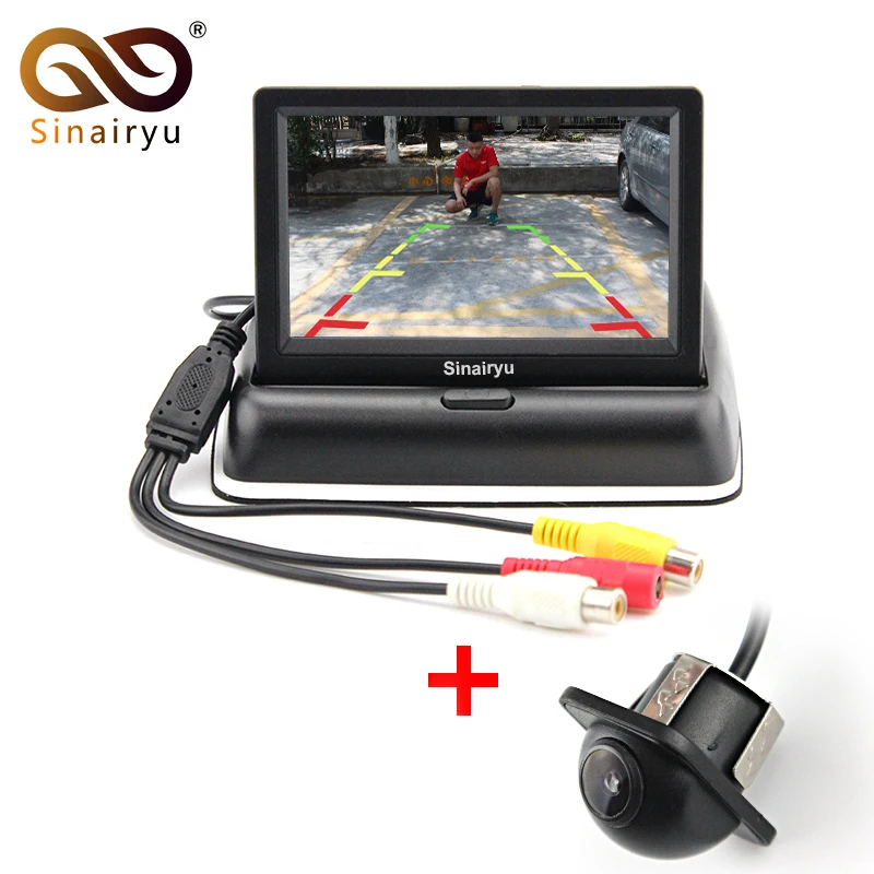 

Sinairyu 4.3" inch Color LCD Car Foldable Parking Monitor + MiNi Reversing Backup Rear View Camera