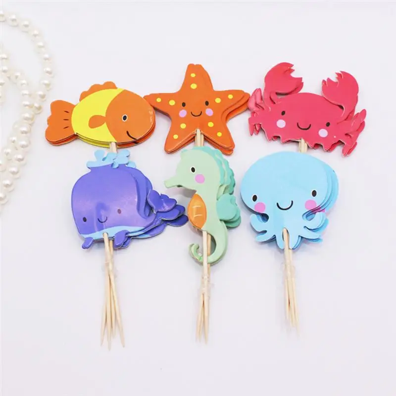 24 PCS Cute Animal Cake Topper Decorative Cupcake Picks Dessert Cake Decoration Topper for Wedding Birthday Party Supplier