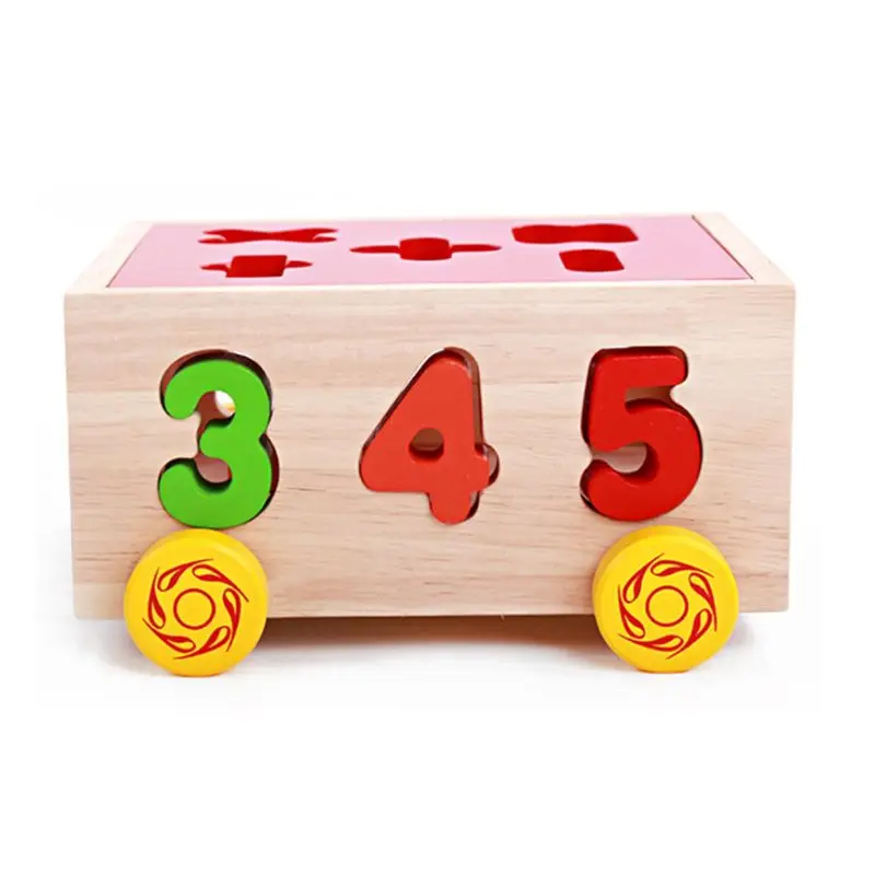 

Wooden Numbers Shape Matching Sorting Car Montessori Learning Teaching Math Kids Educational Toys Gift Drop Ship De4