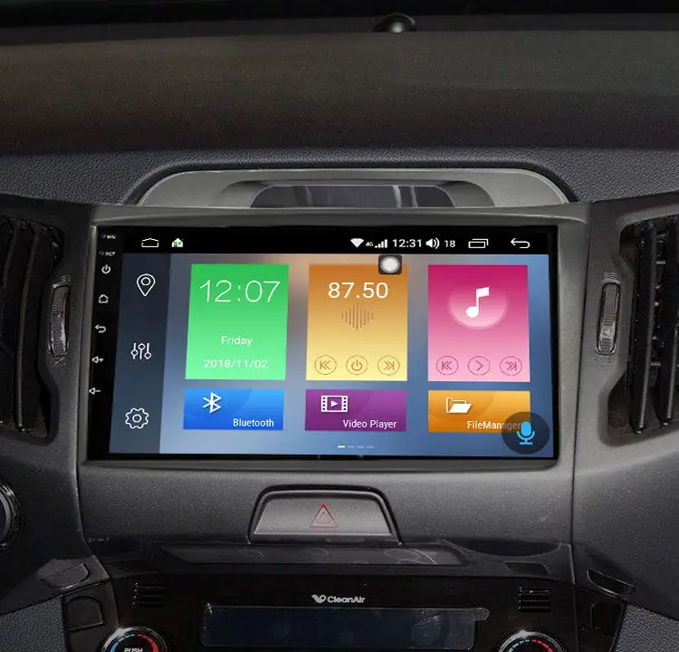 Perfect 9" Android 8.0 Car DVD Multimedia player GPS Navigation For KIA sportage R 2010-2015 Head Unit Dash 1