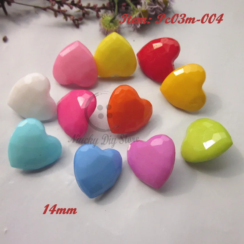 

120pcs Mixed color multi-slice heart-shaped ABS buttons for shirt children clothing scrapbooking sewing accessories wholesale