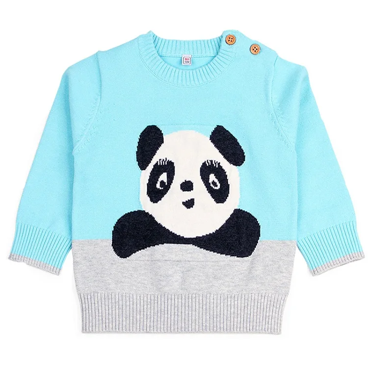Encontrar/тонкий свитер с круглым вырезом для девочек пуловер с рисунком панды для мальчиков весенние детские повседневные вязаные свитера с манжетами в рубчик, 6 мес.-24 мес. DC331