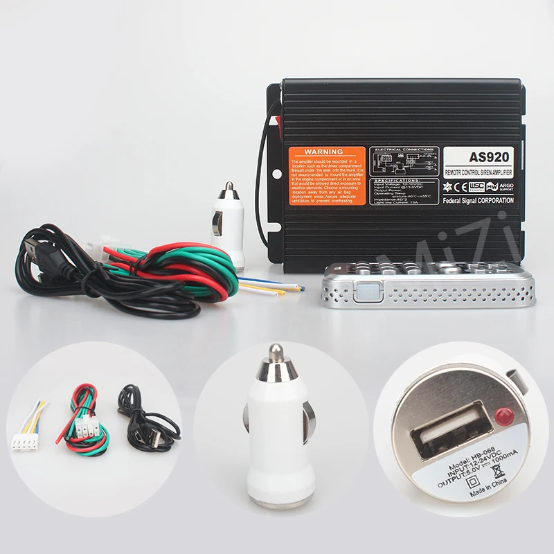 DC12V Wireless Fernbedienung 200 Watt Auto Alarmsirene verstärker 20 Töne, 2 lichtschalter Polizei Sirene Horn AS920 Ohne Lautsprecher