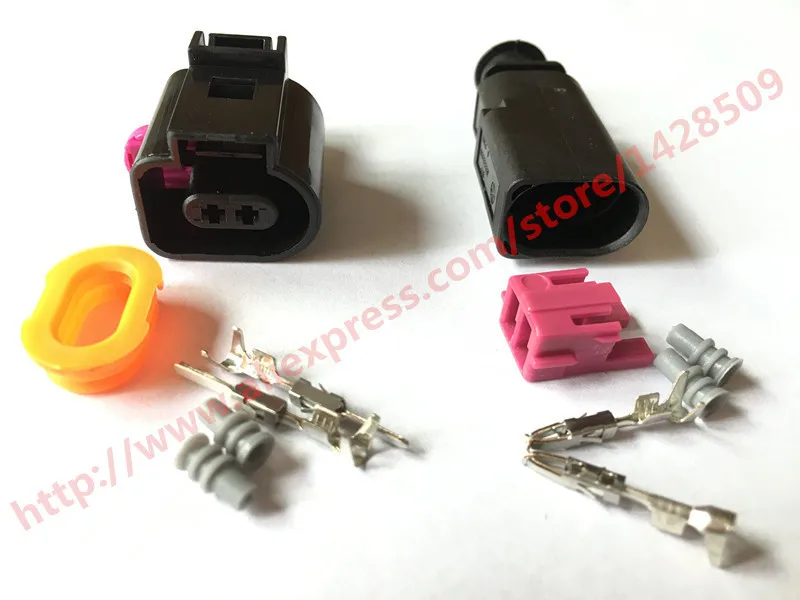 5 компл. 2 Pin 1J0973802 1J0973702 Женский Мужской 1 мм Датчик температуры Авто вилка