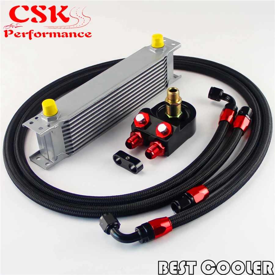 AN 8 10 Row M20*1.5 Filter Adapter Oil Cooler Nylon Braided Oil Line