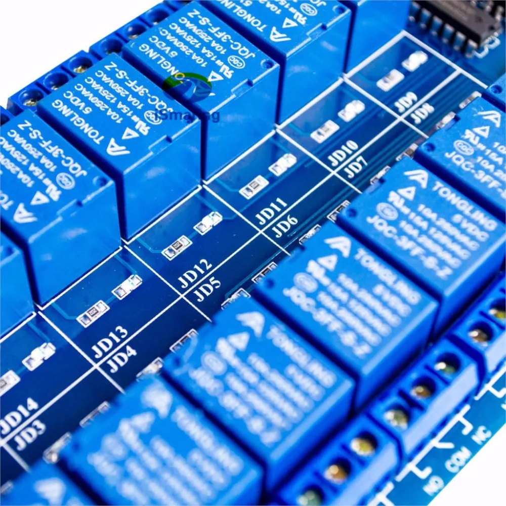 Официальный iSmaring 5 В/12 В 16-канальный релейный модуль щит для Arduino ARM PIC AVR DSP