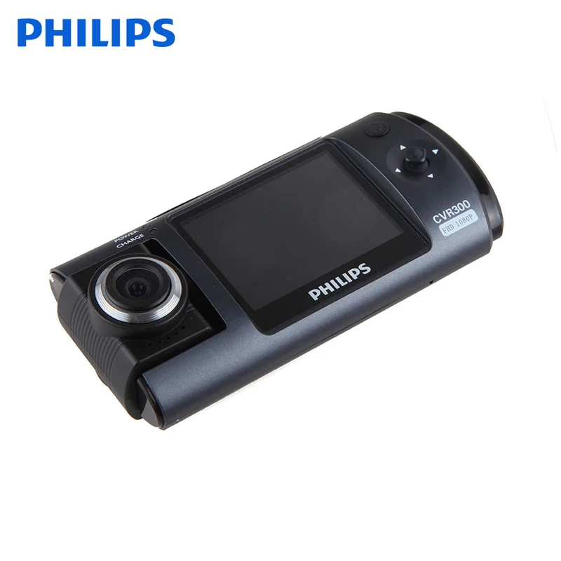 Philips CVR300 оригинальная автомобильная dvr камера Full HD видео рекордер с Поворотная камера Велоспорт запись видеорегистратор черный ящик