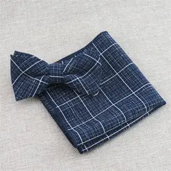 Mantieqingway Bowties + платок комплекты плед дизайнеры мужские галстуки хлопок + полиэстер Gravatas тонкий галстук-бабочку карман квадратный платок