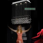 Best Price as low as $282.10 Lighting restaurant lamp pendant light modern brief fashion pendant light dining room crystal lamp stainless steel lamp