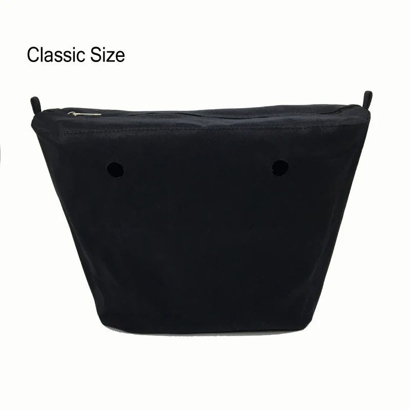 Classic Mini Size waterproof Solid Canvas Insert Inner Lining Insert Zipper Pocket for Obag O Bag handbag Silicone bag