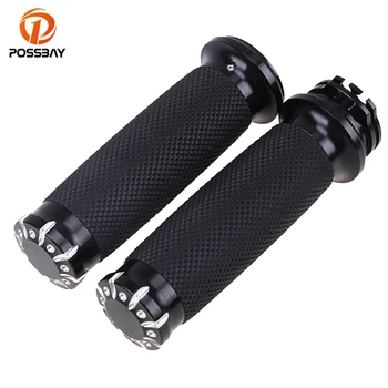 

POSSBAY 25mm 1'' CNC Aluminum Motorcycle Hand Grips Handle Bar for Harley Touring Sportster Dyna Softail Motorbike Handlebars