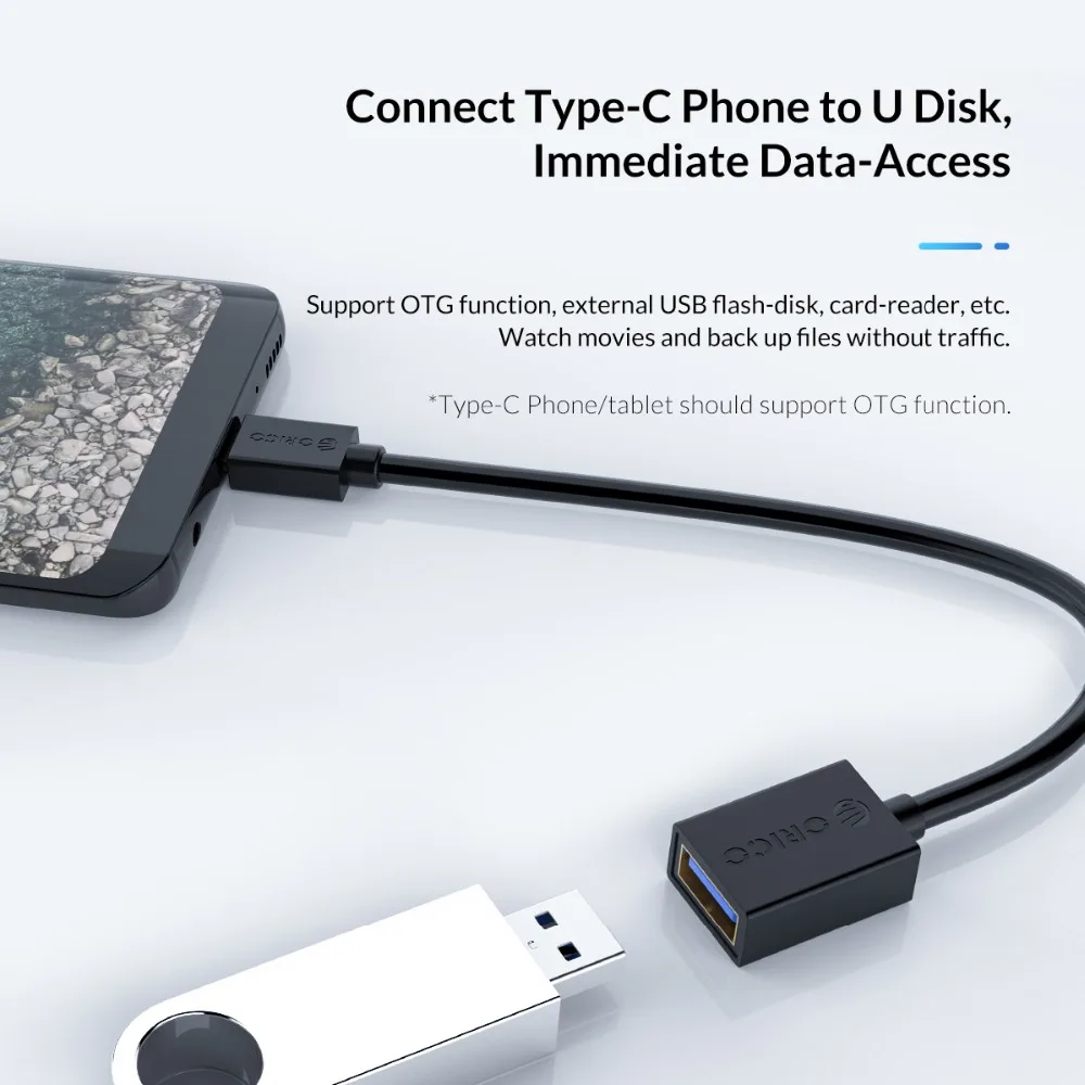 ORICO USB кабель Type C к 3 0 Поддержка функции OTG 15 см для Huawei P10/P20/Mate10 Pro MacBook