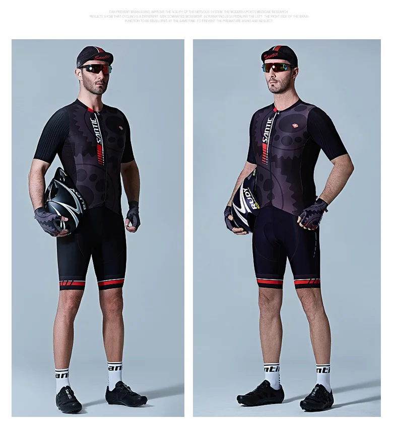 Santic мужские велосипедные шорты спортивные горные велосипедные Шорты Триатлон черный отражающий волосипедный костюм шорты быстросохнущие велосипедные шорты