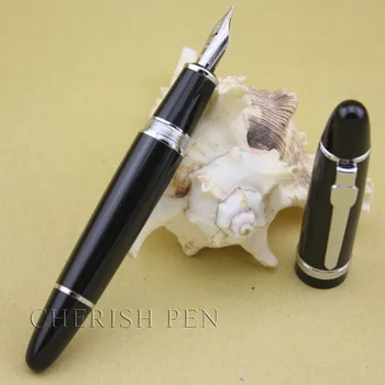 

Wholesale Jinhao 159 Good Quality Black and Silvery Lacquer M NIB Luxury/Brand/Ink/Steel/Fountain Pen Free Shipping Pens