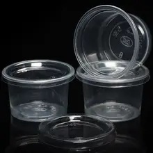50 шт одноразовые чашки набор 150 мл контейнер для соуса горшок Jello Shot Cup слизи хранения с крышкой для кетчупа